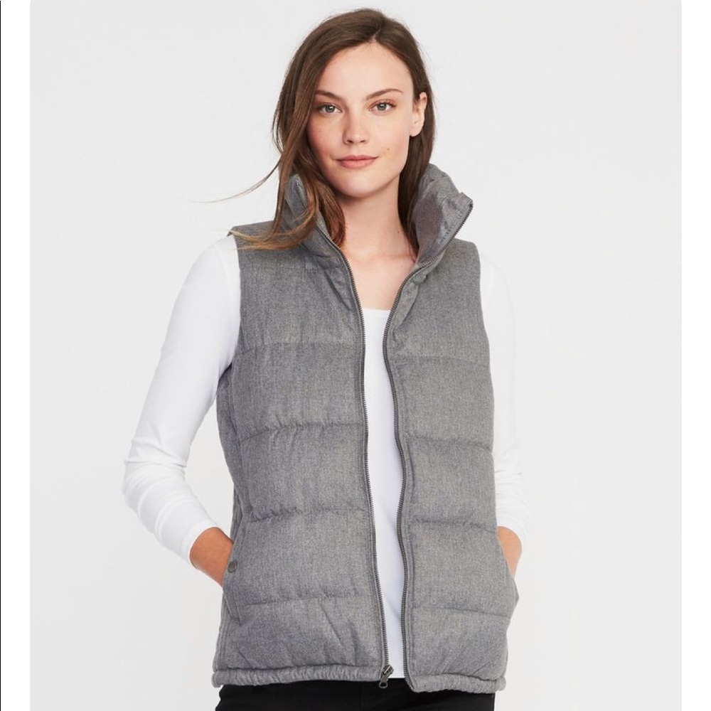 Old Navy Grey Frost-Free Puffer Vest